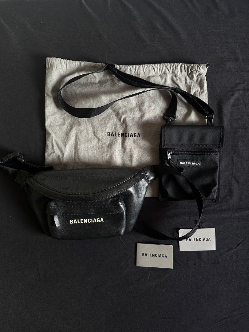 Balenciaga Bag (Category: Luxury Bags & Wallets) located in Rizal. Submitted by jaytee. (Listing ID 1330446497, Image 1). Description: Balenciaga Leather Belt Bag (P30K) - 7/10 condition - Comes with dustbag Balenciaga Sling Bag (25K) - 9.5/10 condition - Comes with cards.