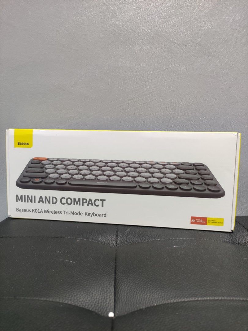 Baseus K01A Wireless Keyboard 2.4 GHz Dual Bluethooth Mode Quiet Keys Ergonomic design (Category: Computer Keyboard) located in Cabuyao City. Submitted by beemartshop (Listing ID 1330432402, Image 1). Description: ORIGINAL • BRANDNEW • AUTHENTIC PRICE: ₱899.00 LOCATION: 📍 BEEMART PH PULO CABUYAO LAGUNA ___________________________________________ ITEM DESCRIPTION: Package: 1*Wireless Tri-Mode Keyboard 1*2.4 GHz receiver Watch > Specifications: Mo