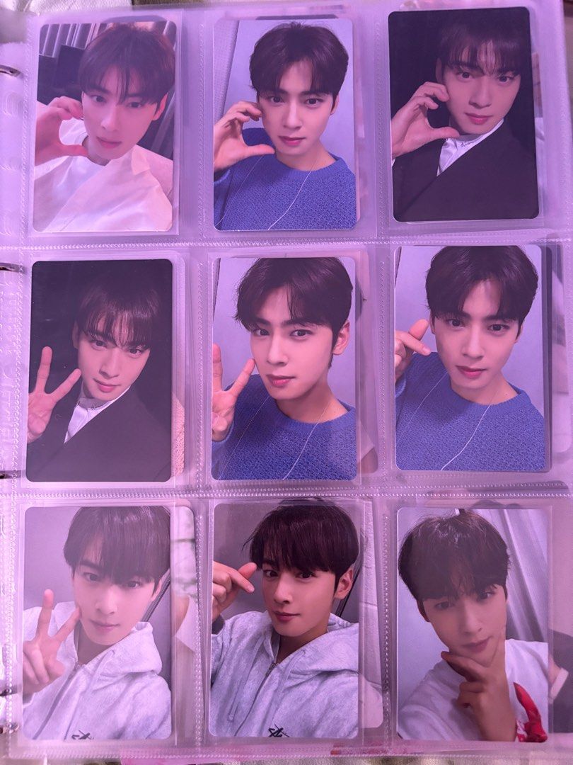 CHA EUN WOO ARCHIVE PCS (Category: K-Wave Merchandise) located in Bacolor. Submitted by fangirlscorner (Listing ID 1330404173, Image 1). Description: Please see prices per pc/set. Price exclusive of pf and sf. Stamping photocards - SOLD Collbook photocard - 500 Lucky draw pvc - 250 each Trading card set - 2,000.