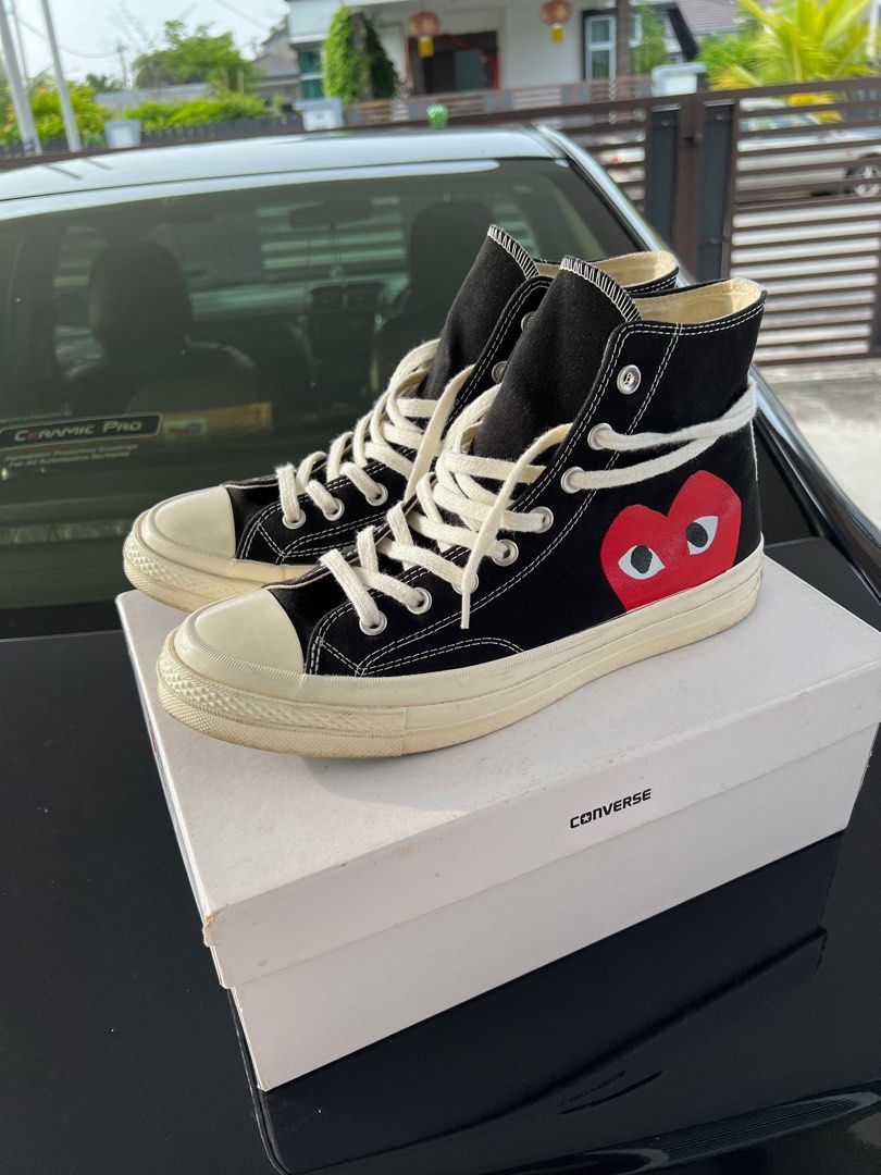 Converse Comme des Garcons High Cut Sneaker Men s Fashion Footwear Sneakers on Carousell