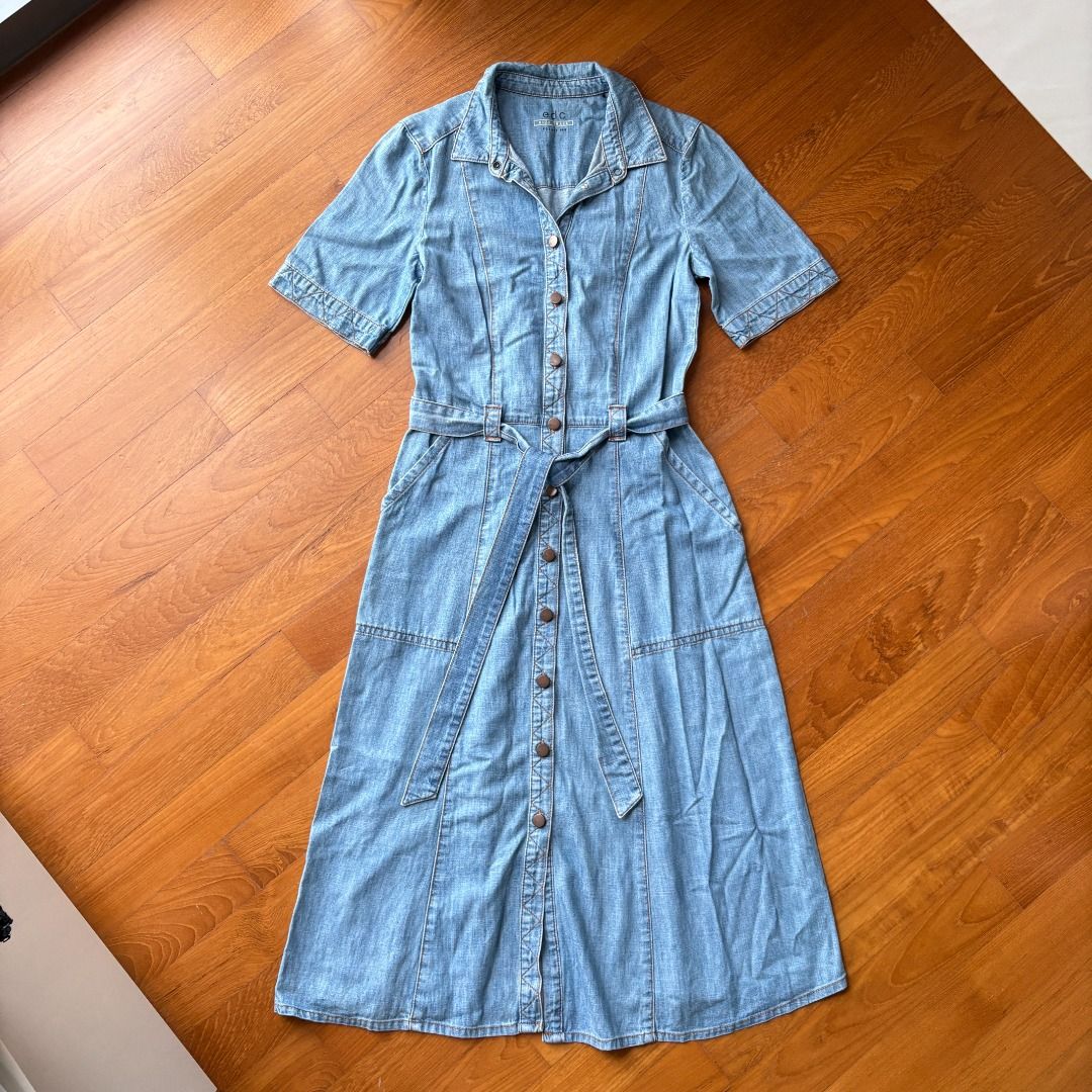 Esprit Denim Midi Button Down Denim Dress, Women's Fashion