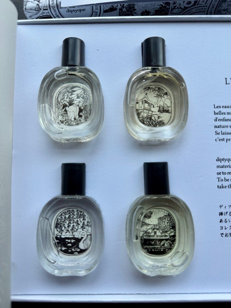 Essence of Elegance: A Diptyque Discovery (Category: Fragrance & Deodorants) located in Singapore. Submitted by modebyvc (Listing ID 1330416406, Image 3). Description: A set of 4 perfume set: Tamdao Doso Lombre Phylosykos.