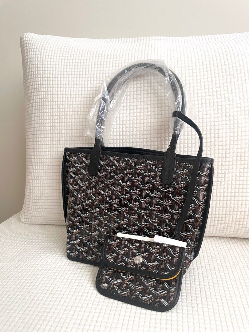 Goyard Anjou Mini Black, Women's Fashion, Bags Wallets, Tote