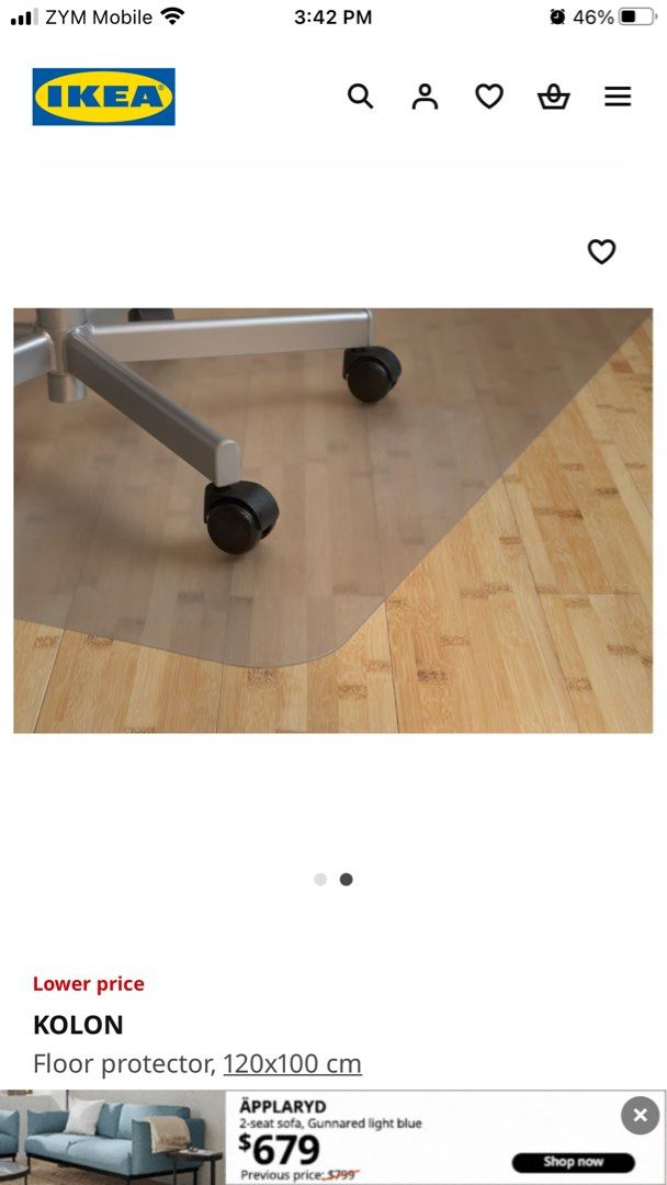ikea floor protecter at 40 pristine condition Furniture Home Living Home Decor Carpets Mats on Carousell
