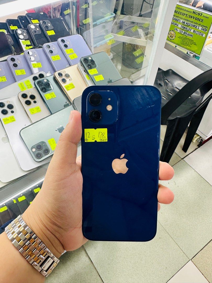 Iphone 12 128gb 91% batt Smartlocked NTC (Category: iPhone 12 Series) located in San Juan City. Submitted by javedsgadgetshop (Listing ID 1330479450, Image 1). Description: OPEN FOR INSTALLMENT VIA CREDIT CARD/GGIVES/SPAY/BILLEASE & SWAP/TRADE-IN! BUY AND SELL! Quick Specs : Iphone 12 •128gb •NTC Variant •91% batt health •Smartlocked •95% Smoothness •No hidden issue | No Repaired •100% Authentic | Not Refurbished •w/ OEM Charger & store warranty 