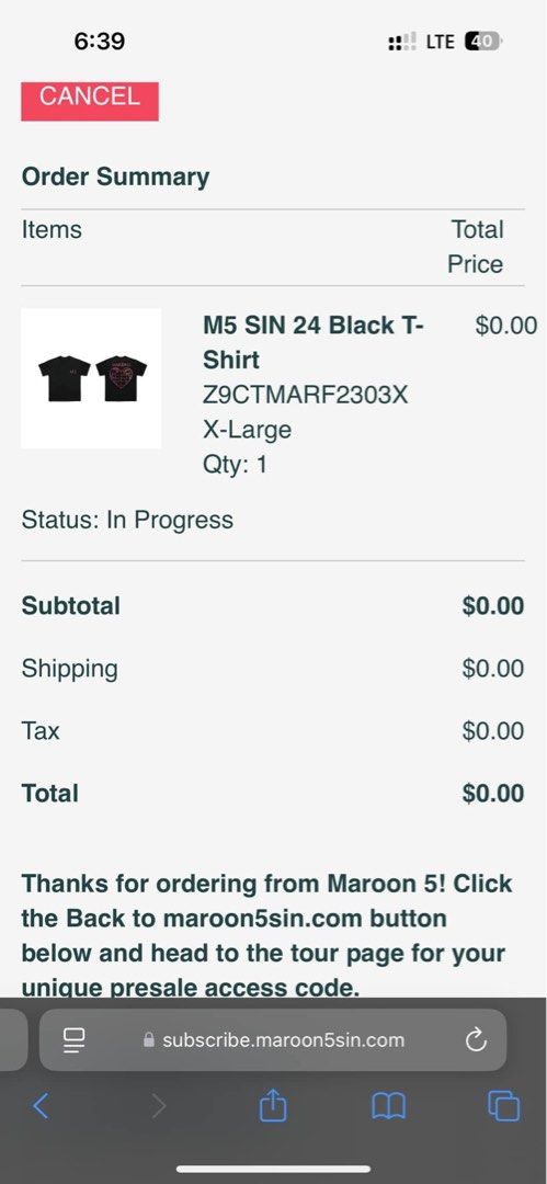 Maroon 5 MSIN 24 Black Tshirt (Category: Tshirts & Polo Shirts ) located in Rizal. Submitted by kylelv2 (Listing ID 1330338629, Image 1). Description: Maroon 5 Official Fan Club T-Shirt Size: XL Black Status: In progress.