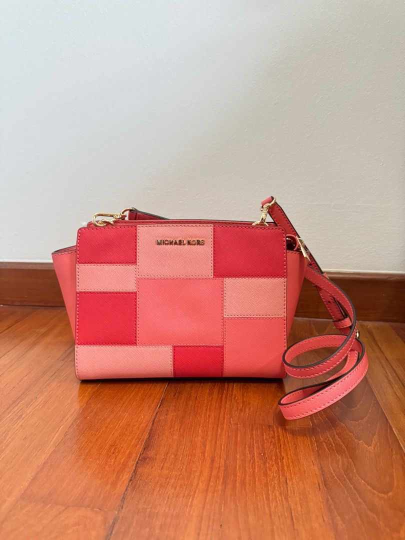 Michael Kors Selma Medium Messenger Pink Grapefruit Luxury Bags Wallets on Carousell