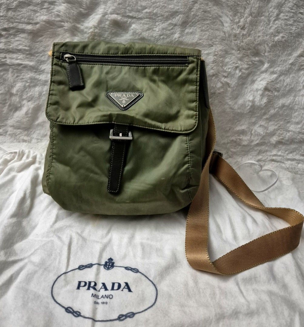 Prada canvas sling bag outlet