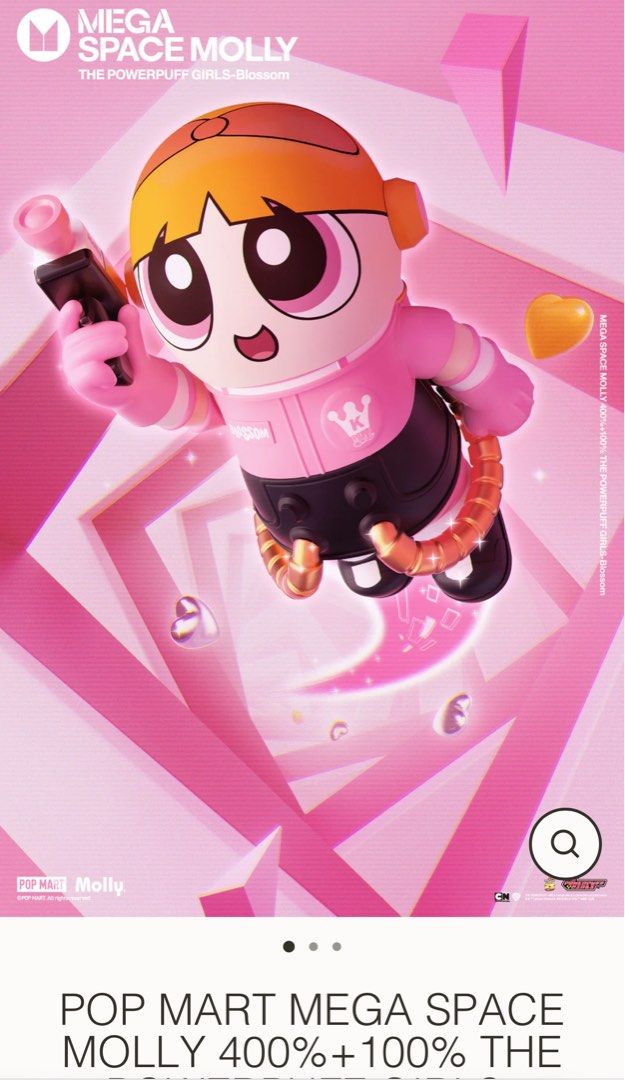 POP MART MEGA SPACE MOLLY 400%+100% THE POWERPUFF GIRLS-Blossom 