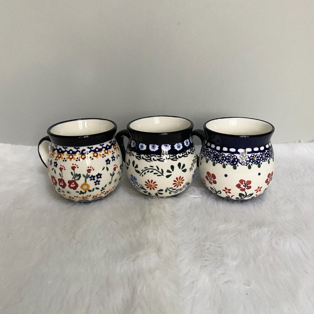 Praca Maison Objet Floral Painted Mugs (Category: Coffee & Tea Tableware) located in Consolacion. Submitted by posh_avenue_home (Listing ID 1330439449, Image 1). Description: In very good condition. From UK. 3.5" x 3". P650 each..