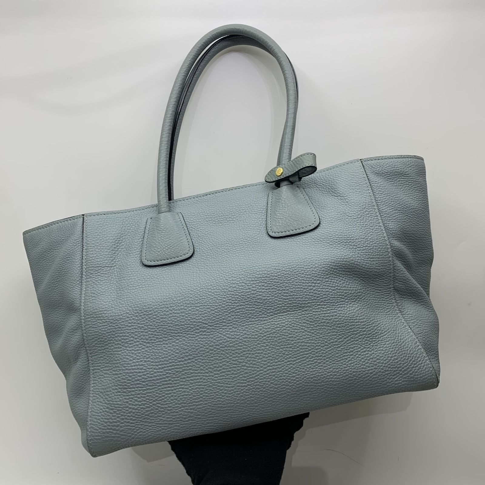 PRADA BN2795 BLUE VITELLO DAINO TOTE BAG 247049874 WE