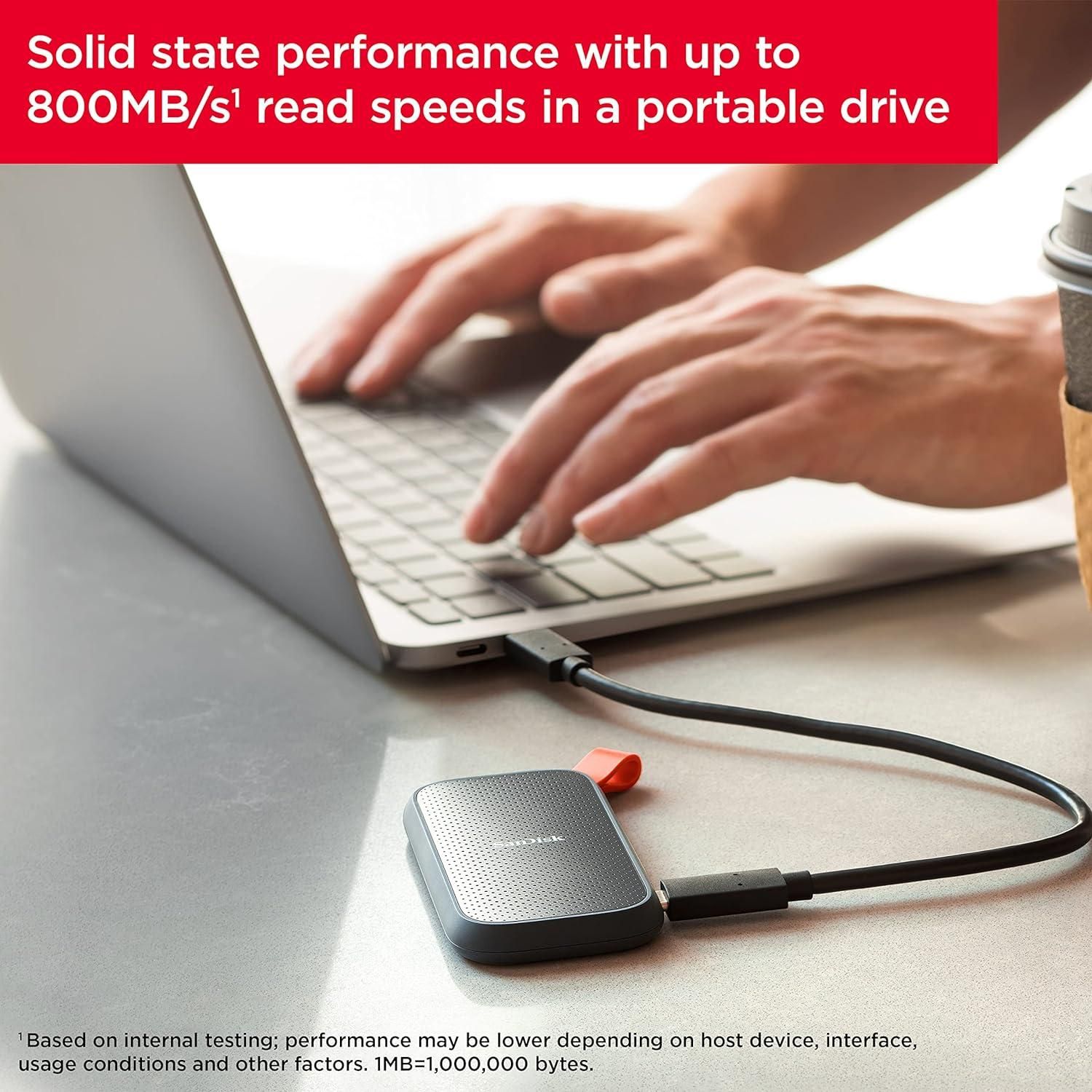 thumbnail image 2 of SanDisk 2TB Portable SSD - Ultra-Fast 800MB/s USB-C External Solid State Drive 2 of 5