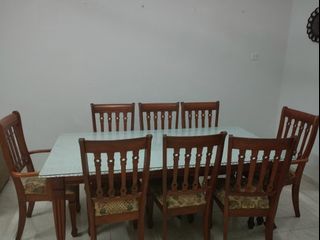 Modern Teak Wood Set 8 Seater Dining | Set Meja Makan 8 Seater ...