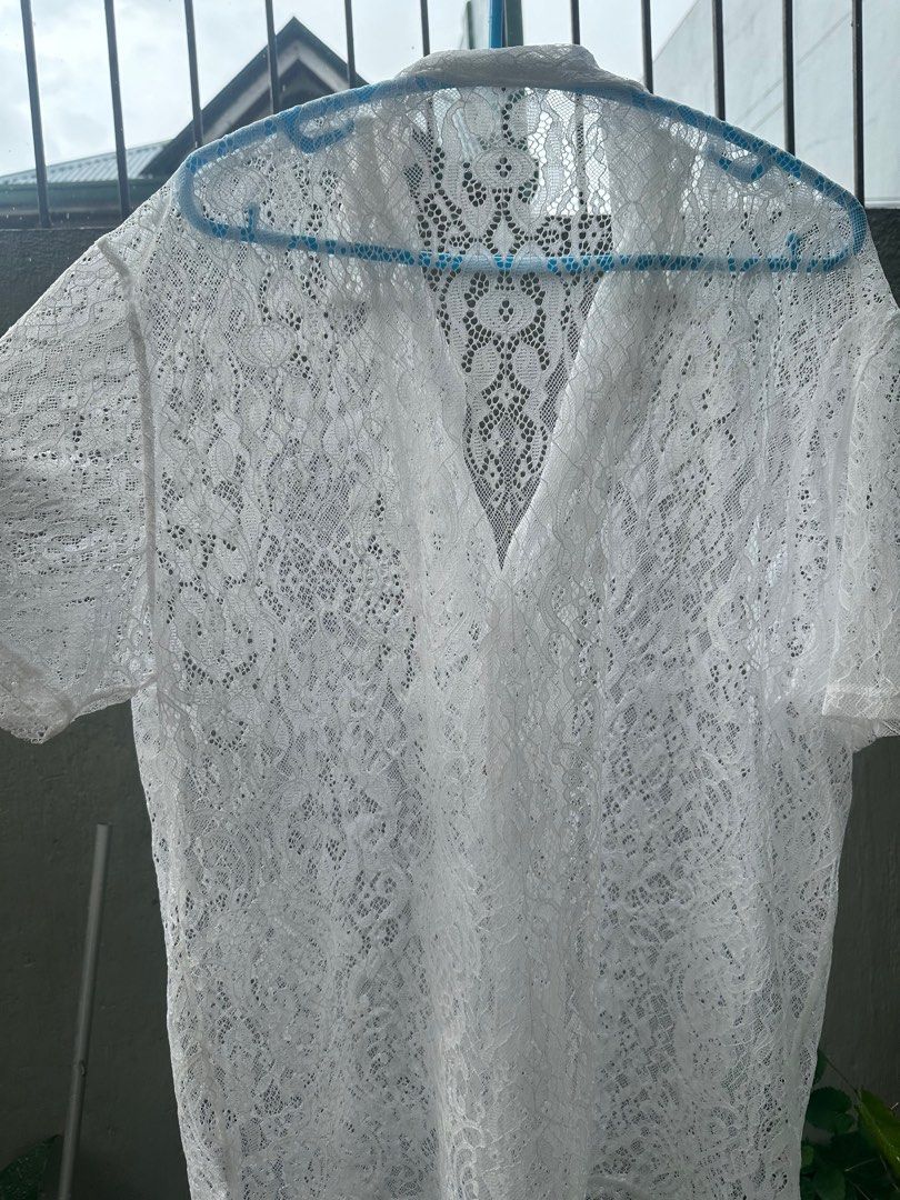 Shein Summer White Lapel Mesh See Through Top (Category: Tshirts & Polo Shirts ) located in Quezon City. Submitted by kmoont (Listing ID 1330412898, Image 3). Description: Got that summertime sadness! The mesh top is perfect for your summer getaways, staycations, and beach ventures! Tag says XXL but can fit XL well too. .