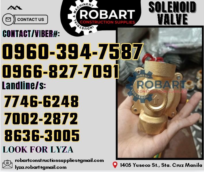 Solenoid Valve for water (Category: Construction Tools & Equipment) located in Manila. Submitted by lyzarobart1999 (Listing ID 1330343137, Image 1). Description: Solenoid Valve for water UW-25 1" (25mm) Brand: Uni-D 𝑹𝑶𝑩𝑨𝑹𝑻 𝑪𝑶𝑵𝑺𝑻𝑹𝑼𝑪𝑻𝑰𝑶𝑵 𝑺𝑼𝑷𝑷𝑳𝑰𝑬𝑺 𝒪𝒻𝒻𝒾𝒸𝑒 𝒜𝒹𝒹𝓇𝑒𝓈𝓈: 𝟣𝟦𝟢𝟧 𝒴𝓊𝓈𝑒𝒸𝑜 𝒮𝓉. 𝒮𝓉𝒶 𝒞𝓇𝓊𝓏 𝑀𝒶𝓃𝒾𝓁𝒶 ꜱᴇɴᴅ ᴜꜱ ᴍᴇꜱꜱᴀɢᴇ ꜰᴏʀ ɪɴQᴜɪʀɪᴇꜱ ‼️ ‼️ ɢʟᴏʙᴇ: (0966-827-7091) ꜱᴍʀᴛ - (0960-394-7587) ᴠɪʙʀ - (096