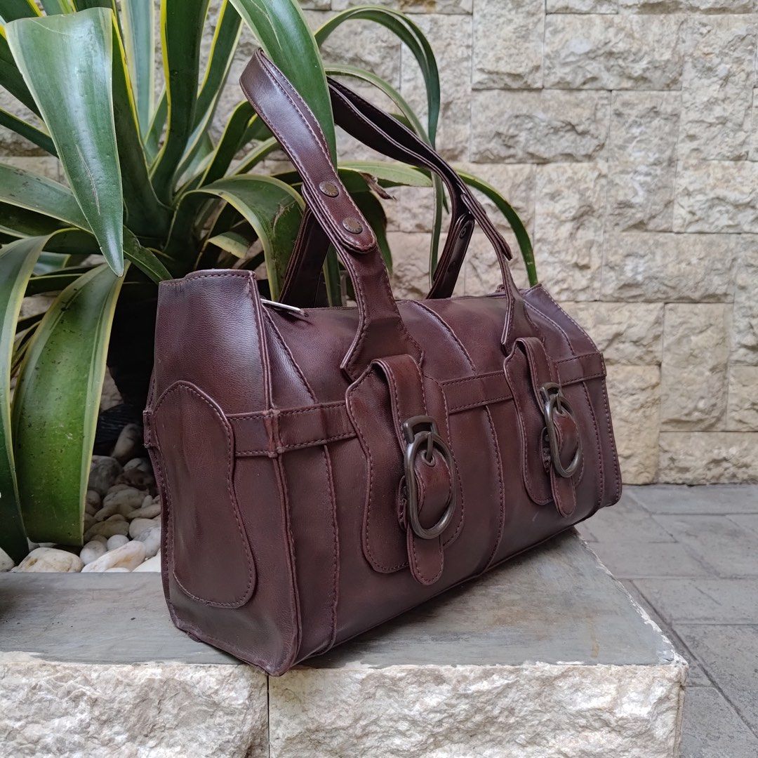 SOPHIE MARTIN LEATHER TOTE BAG BROWN, Fesyen Wanita, Tas Dompet