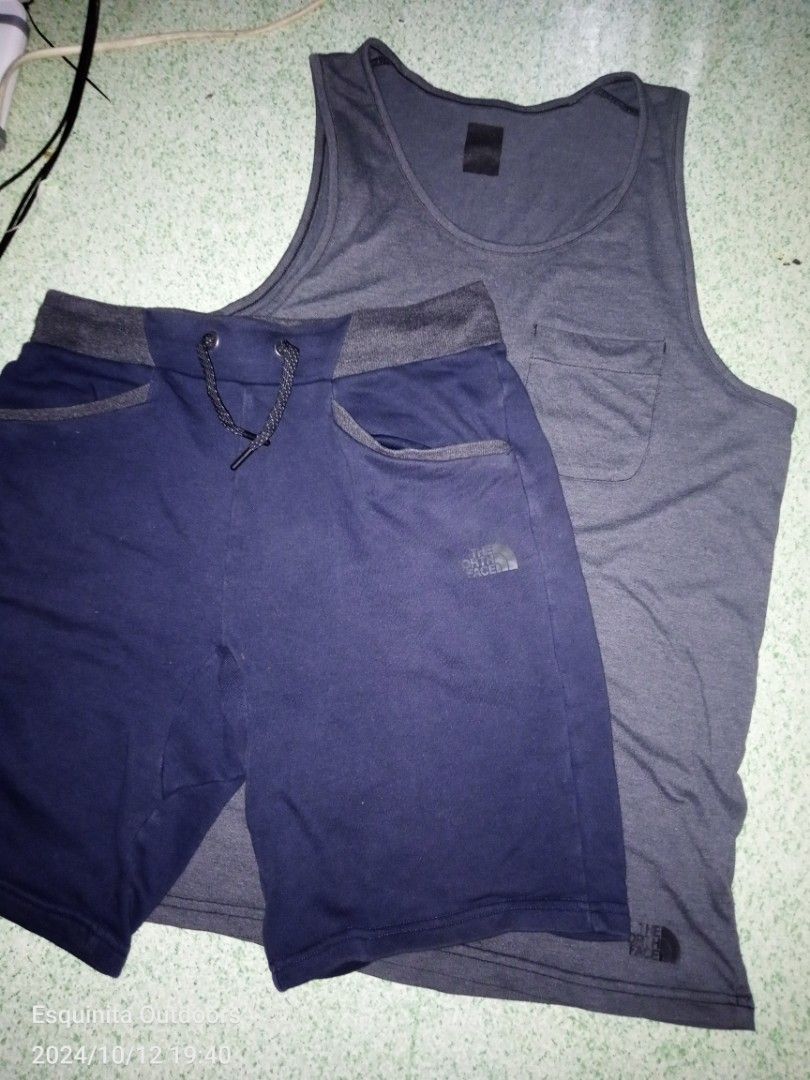 TnF (Category: Activewear) located in Cabuyao City. Submitted by khode025 (Listing ID 1330456059, Image 3). Description: TnF mens Crag tank top Width:19 Length:27 Wicker shorts small on tag Waist:28-30 Length:18 380 each.