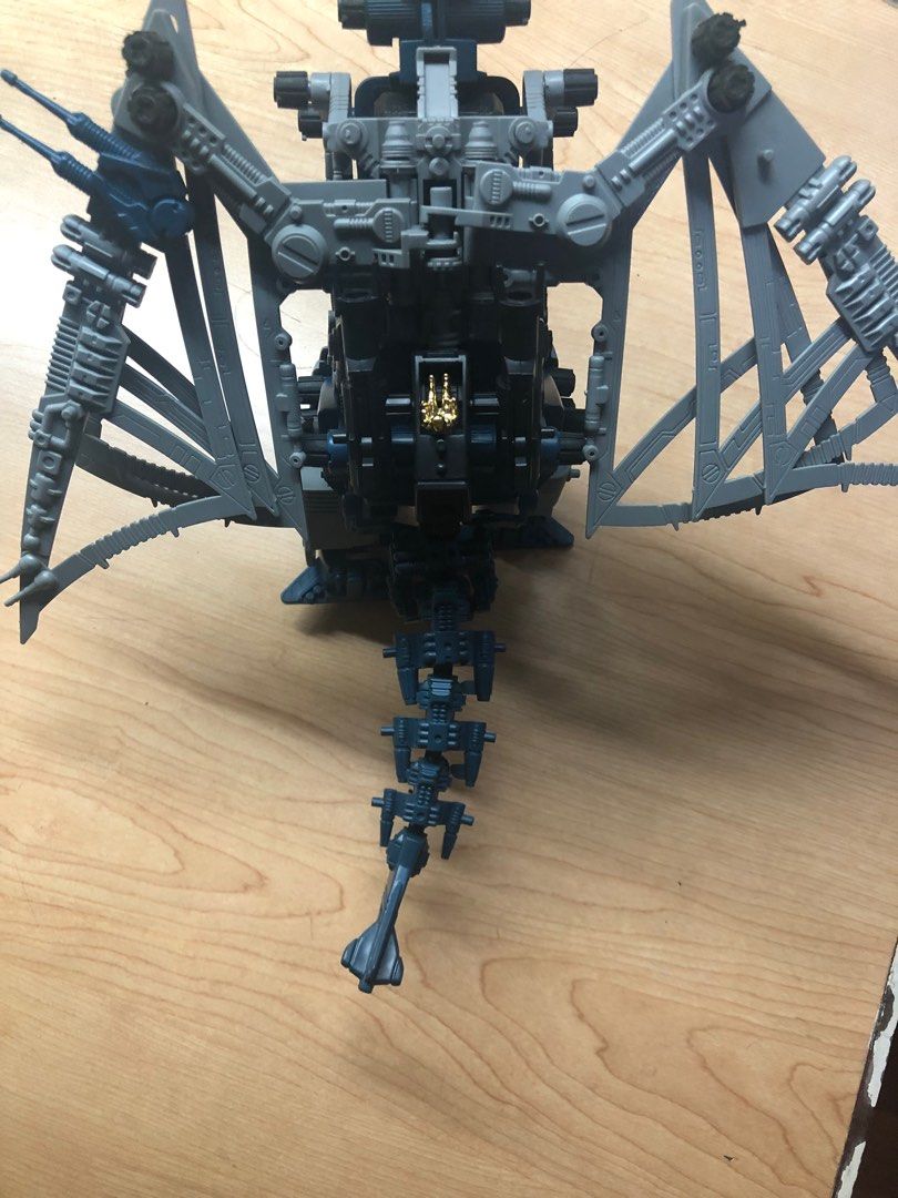 Tomy Zoids Salamander RPZ-01 (Category: Action & Battle Toys) located in Makati City. Submitted by jarled (Listing ID 1330473725, Image 3). Description: Missing: Right Wing Turret, Right Headpiece. Other rubber screws may also be missing. Difficulty attaching back pilot. No longer moves..