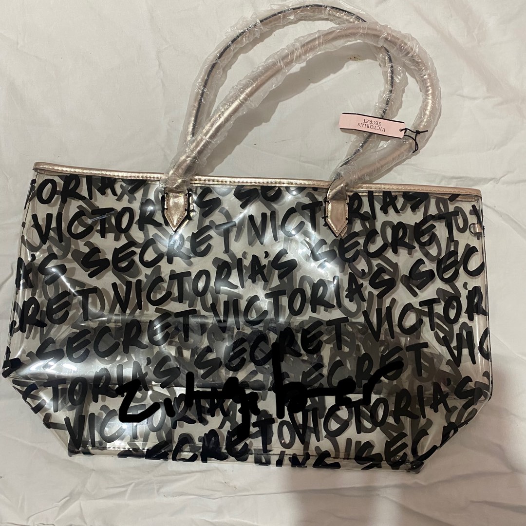 VICTORIA S SECRET CLEAR PRINTED TOTE BAG Women s Fashion Bags Wallets Shoulder Bags on Carousell