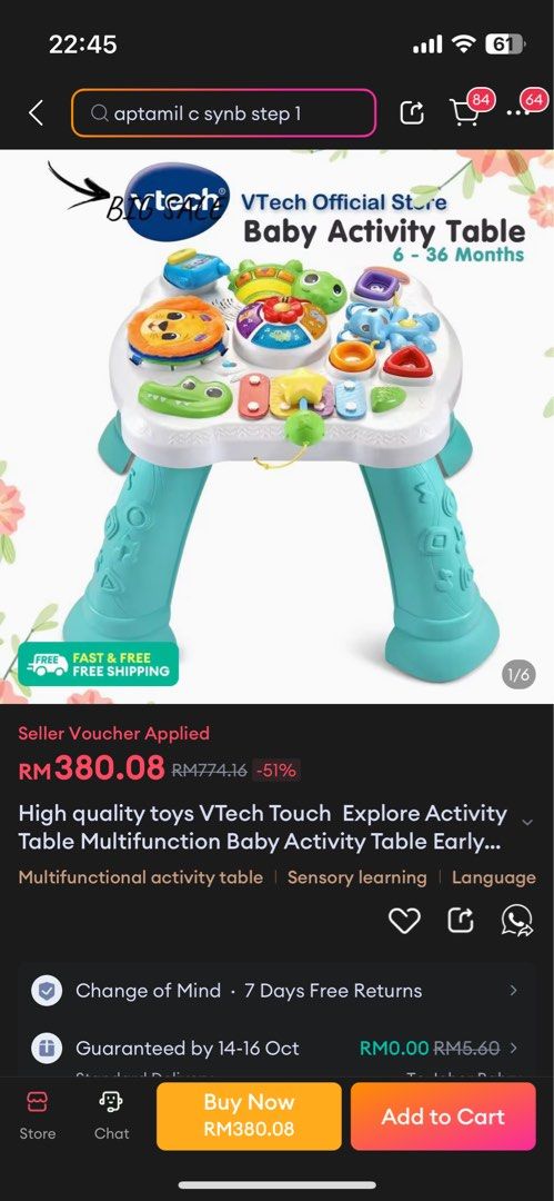 Vtech Touch Explore Table (Category: Infant Playtime) located in Kuala Lumpur. Submitted by rrscape (Listing ID 1330487678, Image 3). Description: .