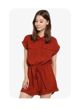 Zalora Pull String Playsuit Romper Jumpsuit Wanita