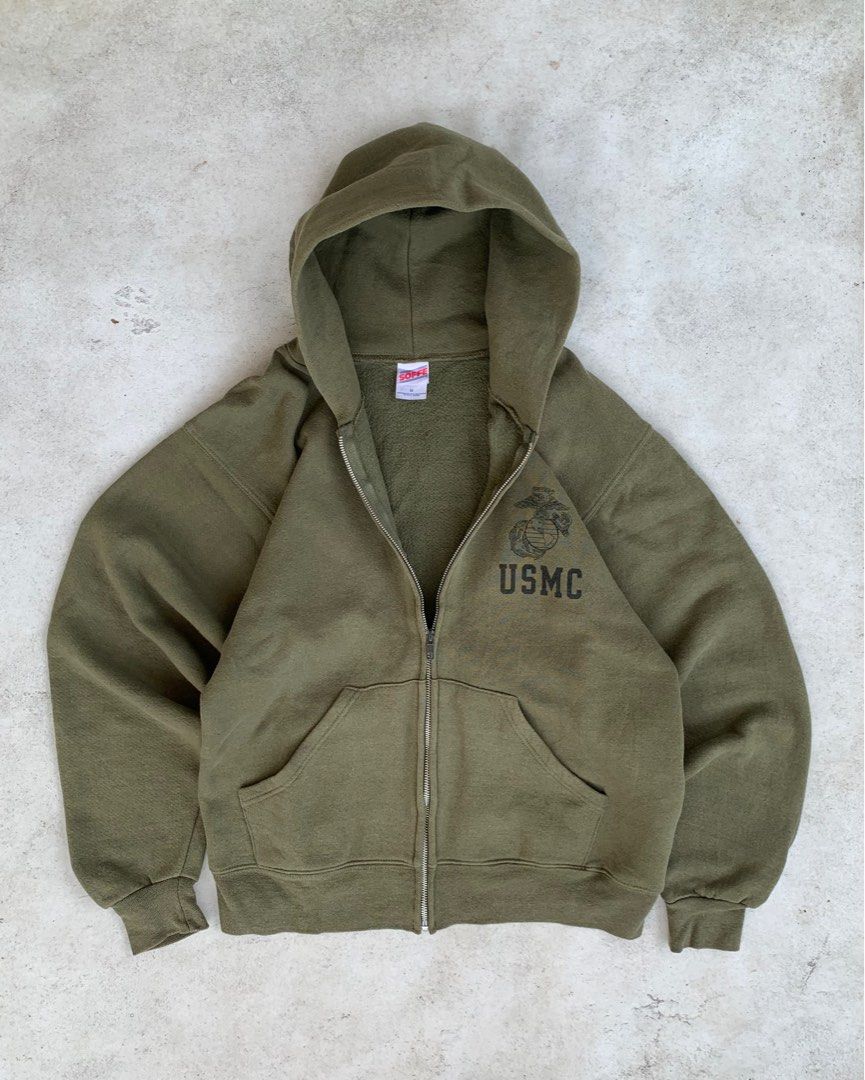 90s United States Marine Corps Zipper Hoodie Soffe not nike russell gildan yzy stussy hanes jerzees yeezy champion carhartt dickies uniqlo soffe zodiac snsb nike polo ralph adidas Fesyen Pria Pakaian