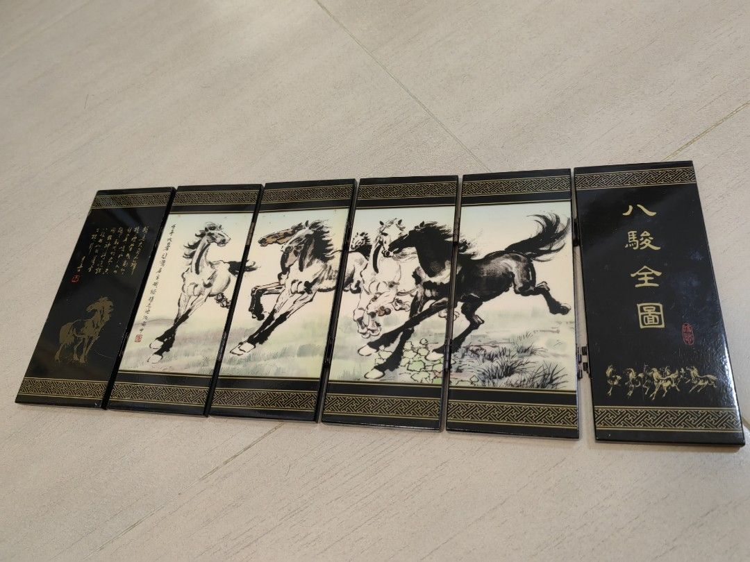 八駿全圖桌上屏風裝飾有盒-禮物-畫作, 傢俬＆家居, 家居裝飾, 家居裝飾 