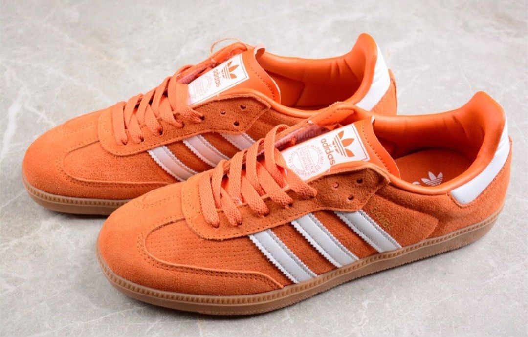 adidas samba OG orange shoes, Men's Fashion, Footwear, Sneakers on Carousell