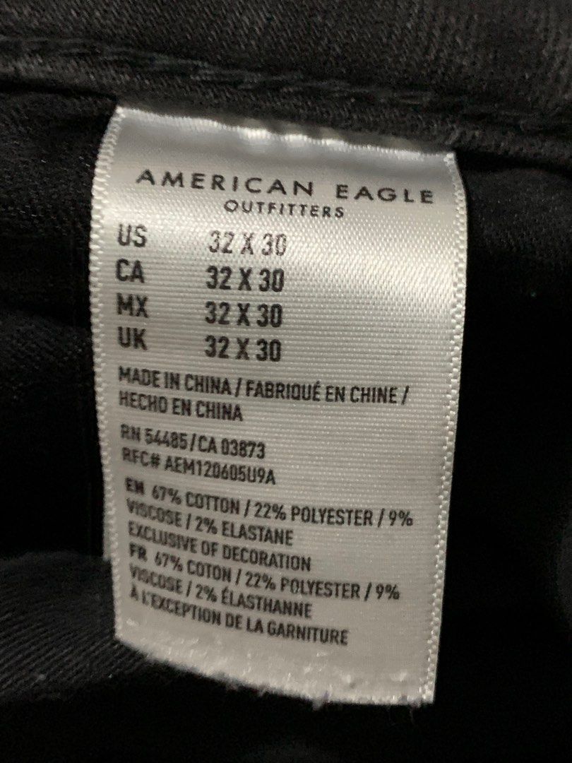 American Eagle Black Jeans (Category: Jeans) located in Manila. Submitted by pictrolo7 (Listing ID 1330658898, Image 2). Description: Size 32x30 Check second photo for measurements Negotiable.