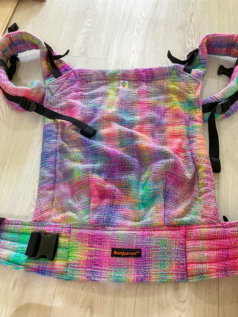 Bamberoo carrier handwoven rainbow frog Babies Kids Going Out Carriers Slings on Carousell