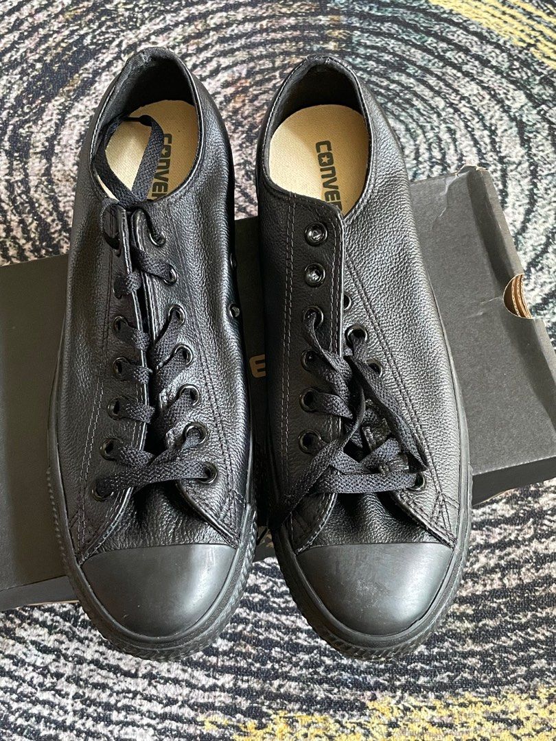 Converse CTAS Leather Black Color Shoes size 9.5 School Work Men s Fashion Footwear Casual shoes on Carousell