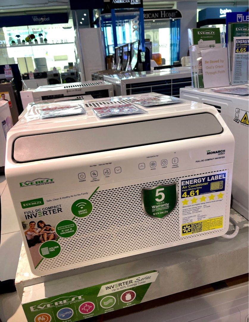 Everest Window Air Conditioning Unit Full DC Inverter 1.5HP with Remote