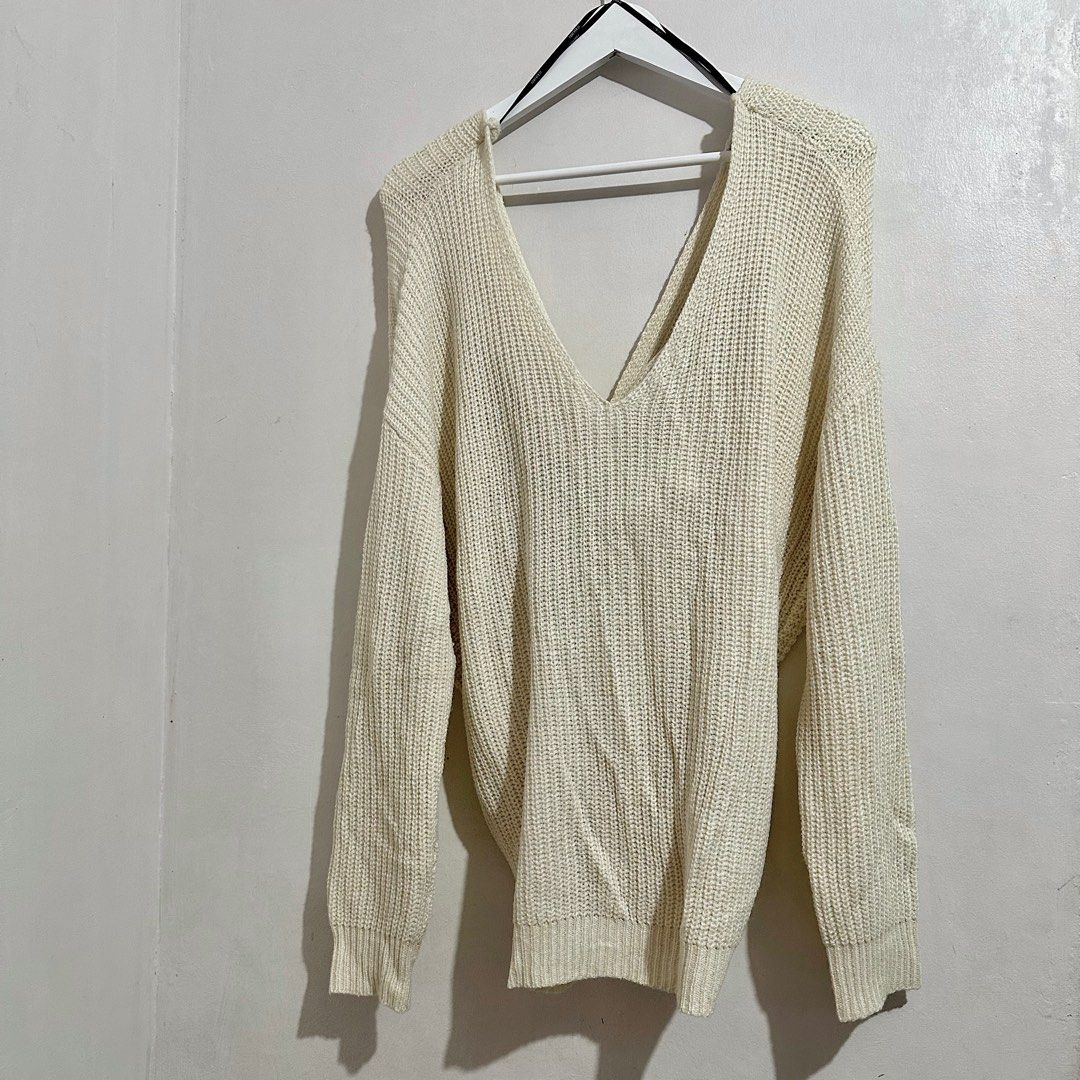 Forever 21 Knitted Twist Back Sweater Women s Fashion Tops Others Tops on Carousell