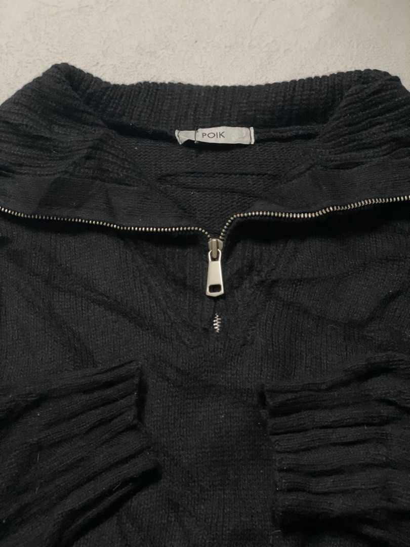 half zip knitted sweater, Women's Fashion, Coats, Jackets and Outerwear