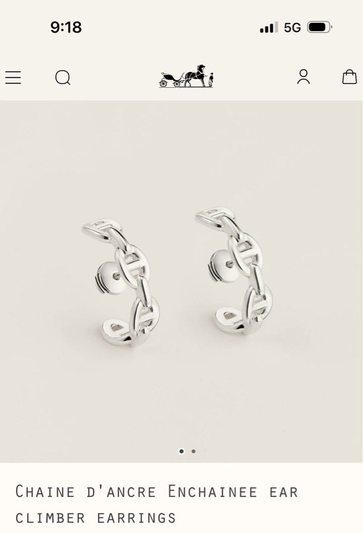 Hermes☆Chaine d'ancre Enchainee ear climber earringsパリ発 Chaine d'ancre Enchainee single ear climber earring | Hermès