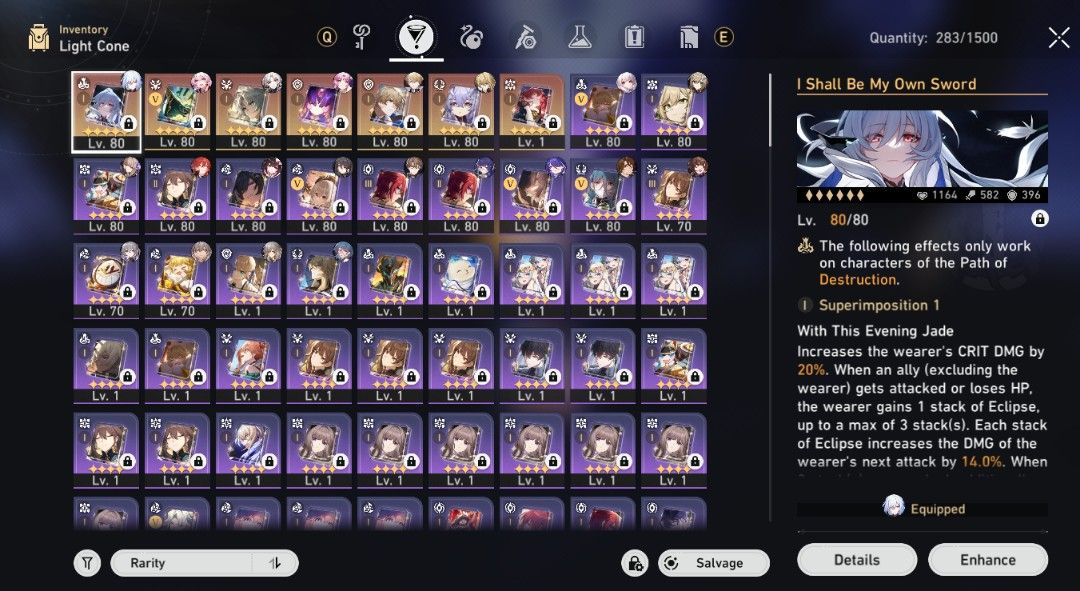 RUSH!! HSR Endgame Account (Category: In-Game Products) located in Manila. Submitted by altrek (Listing ID 1330616162, Image 3). Description: Event 5 Stars: Jingliu (E1S1) Ruan Mei Sparkle Fu Xuan (E0S1) Acheron Feixiao Dr.Ratio Luocha All Standard 5 Stars Obtained Well-Built Characters Can Fully Clear Endgame (MOC/PF/AS) Dreamscape Pass Completed 20+ Event Pity (Not Guaranteed) Team Comps: Hyper Jingliu HimeHerta Hybrid HM7 Normal Acheron Team.