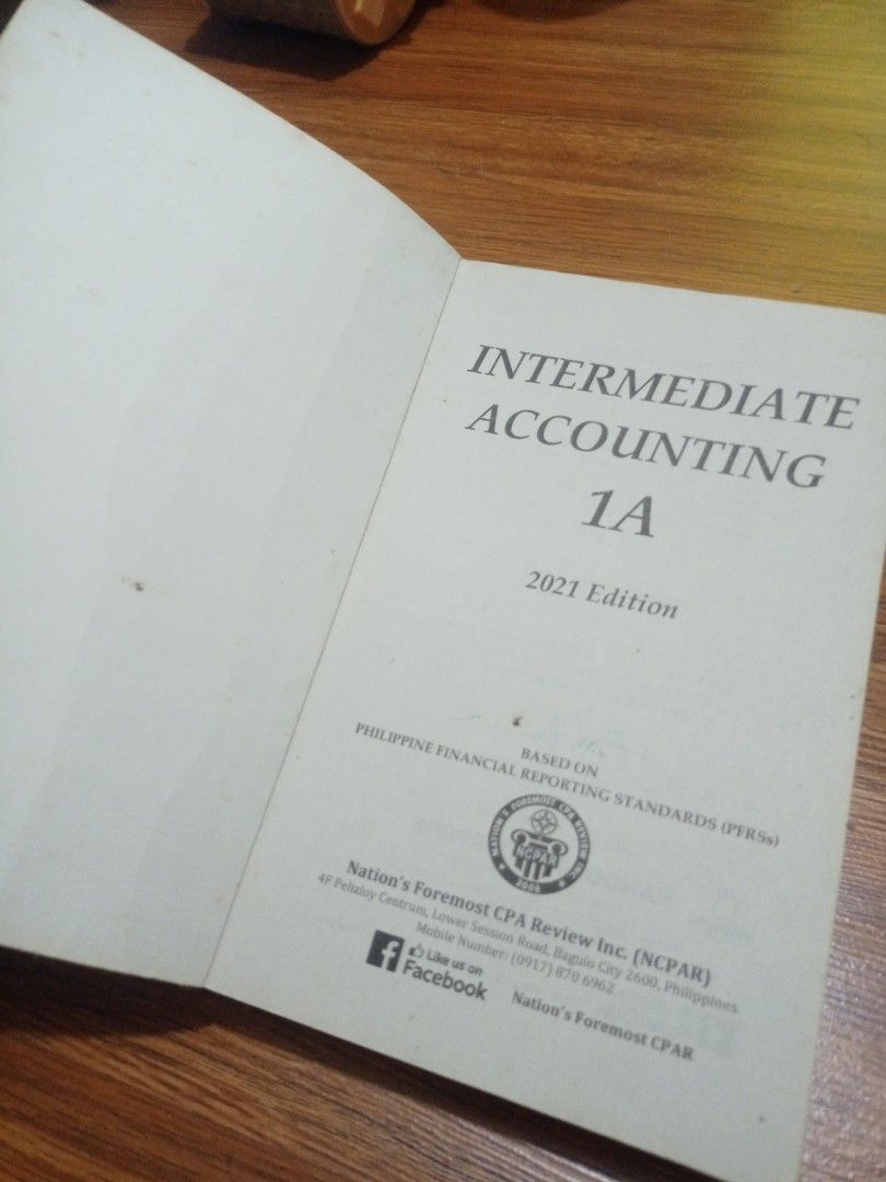 Intermediate Accounting 1A (Category: Textbooks) located in Lingayen. Submitted by dmcihomeslevijohnsison (Listing ID 1330599393, Image 3). Description: Hi, selling this book Intermediate Accounting 1A. Issue: May mga kulay ng highlights ibang mga chapters, may sulat ng lapit at ballpen..
