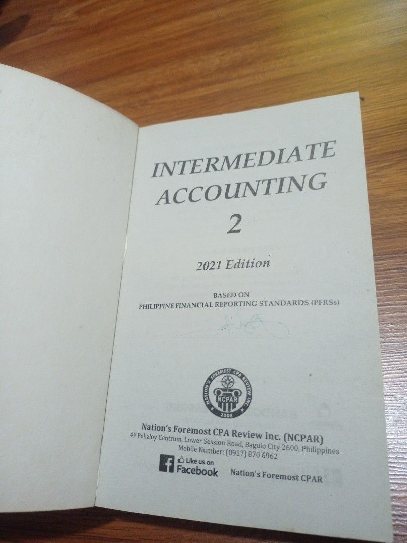Intermediate Accounting 2 (Category: Textbooks) located in Lingayen. Submitted by dmcihomeslevijohnsison (Listing ID 1330603188, Image 3). Description: May kulay ng highlights, sulat ng lapis at ballpen chapter 1 the rest chapters wala nang flaws, good as new pa naman..
