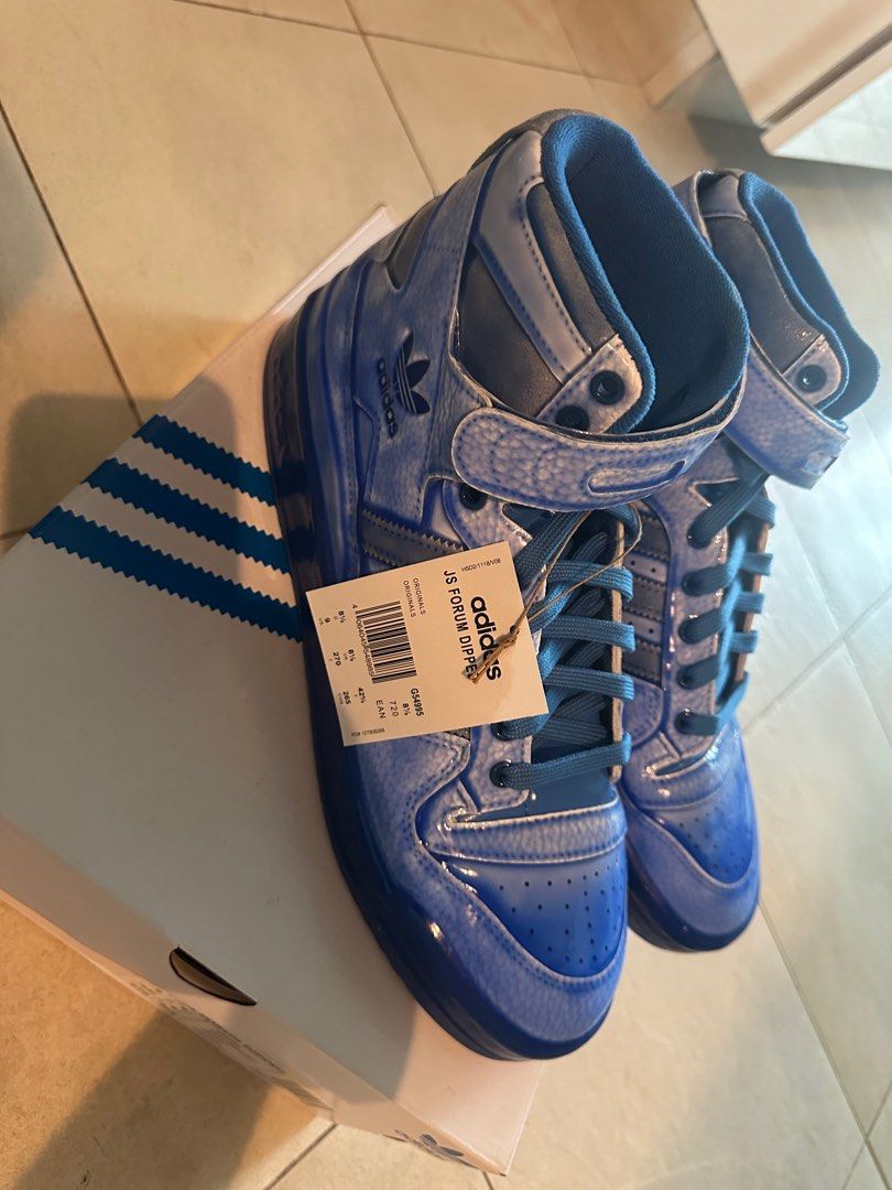 Jeremy Scott x Adidas Forum High Dipped Blue, Men's Fashion
