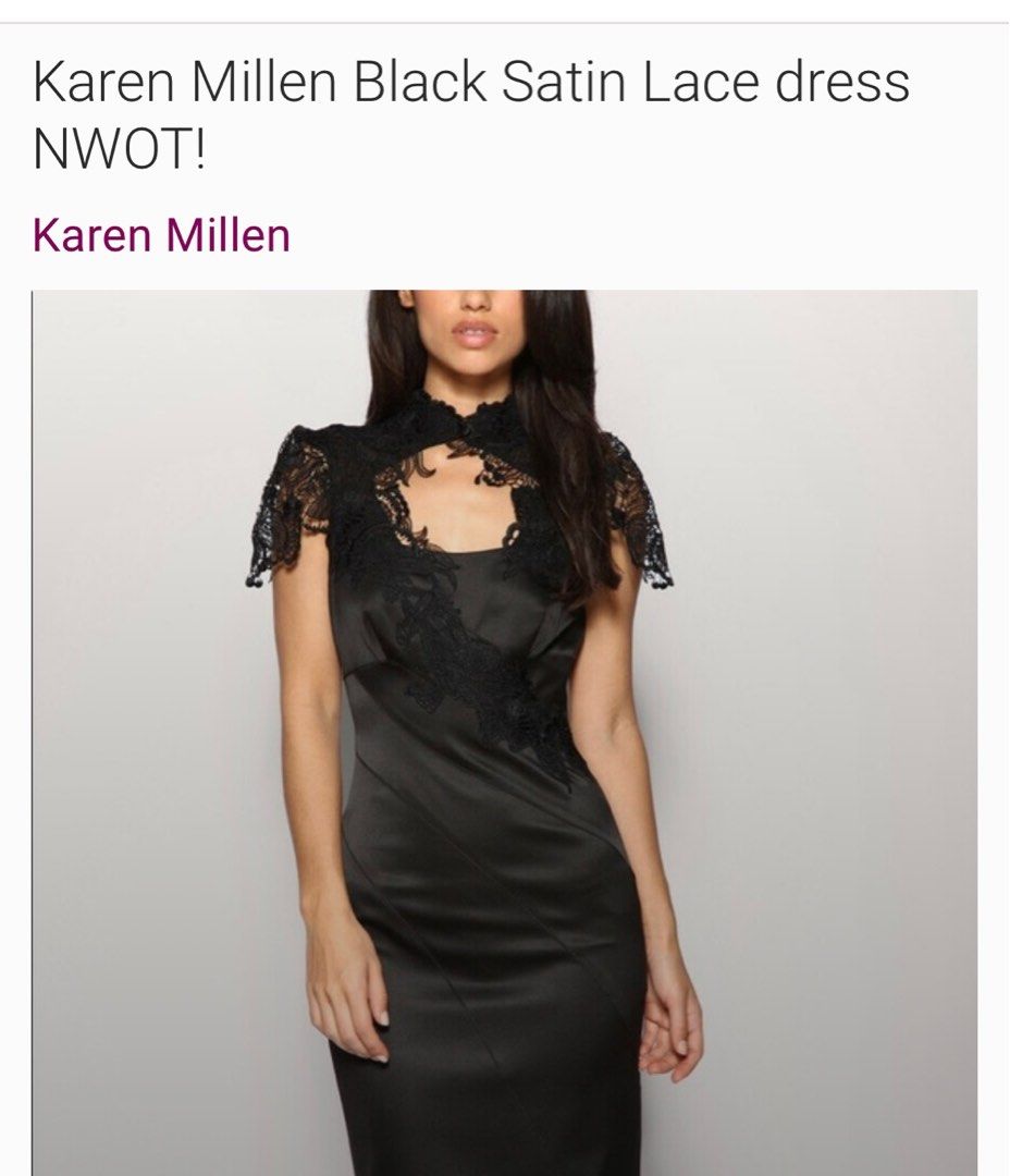 Karen millen black lace dress outlet