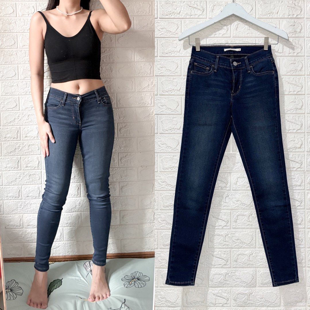 Levi s 701 Super Skinny Fesyen Wanita Pakaian Wanita Bawahan di Carousell