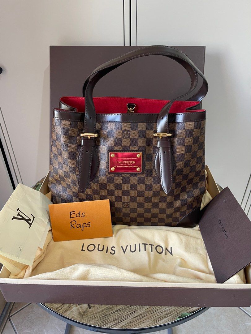 Louis Vuitton Hampstead MM Damier (Category: Luxury Bags & Wallets) located in Puerto Princesa. Submitted by eds.raps (Listing ID 1330592008, Image 1). Description: Hampstead MM Damier Ebene Almost brand new condition Layaway accepted Thick canvass and suede interior lining Complete inclusions with box, dustbag, ribbon, receipt & paperbag Please send message to buy before Dec. 26 so I can bring the bag myself to Phils. .