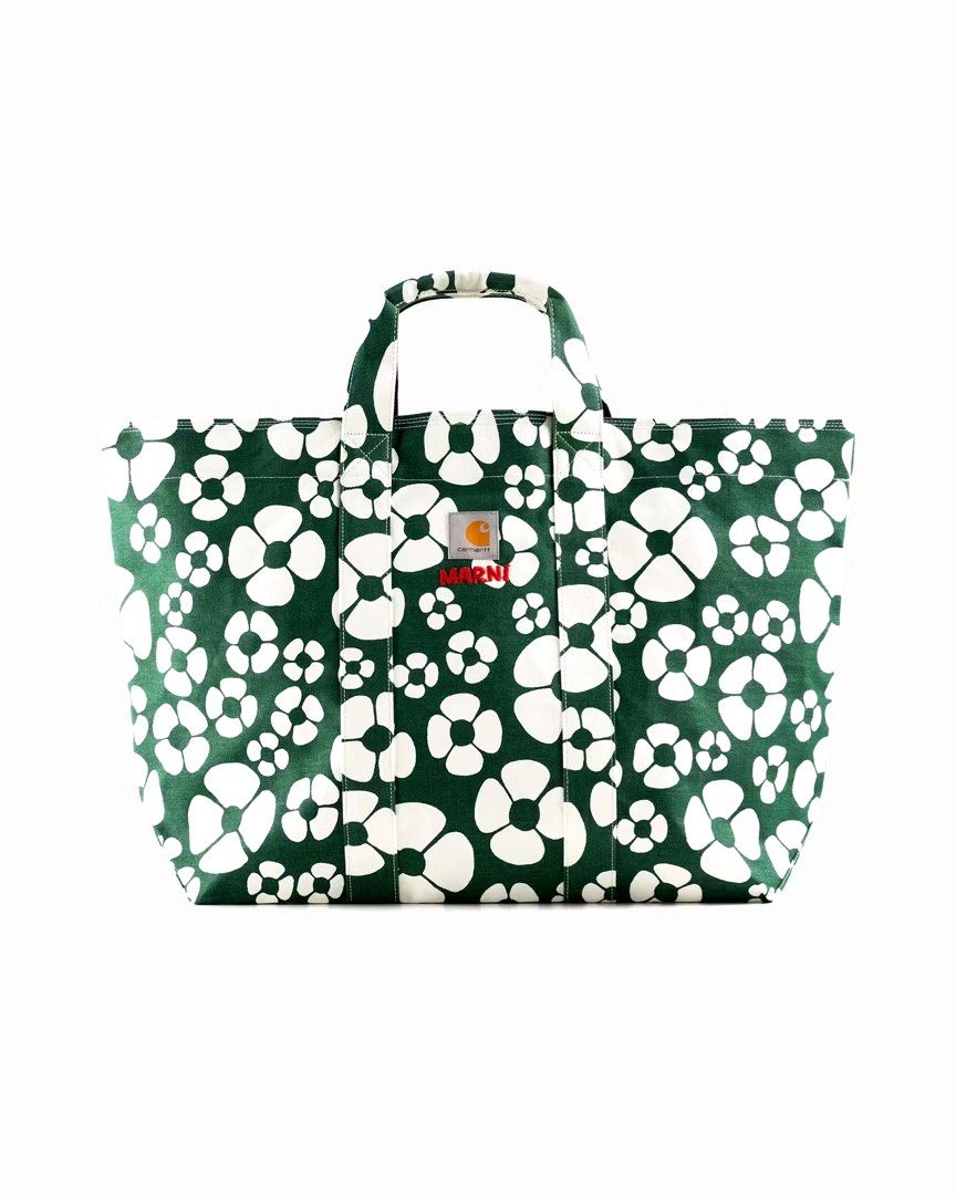 Marni X Carhartt WIP Floral Shopper Tote Green, Luxury, Bags Marni X Carhartt WIP Floral Shopper Tote Green, Luxury, Bags