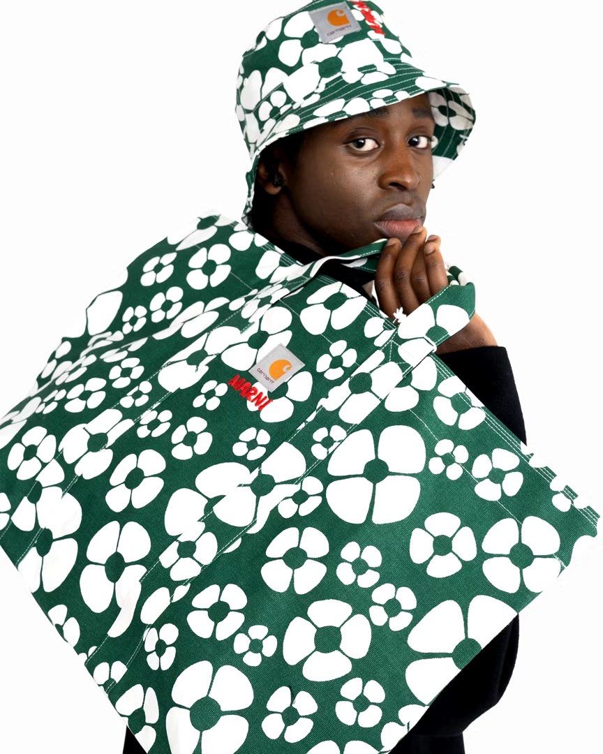 Marni X Carhartt WIP Floral Shopper Tote Green, Luxury, Bags Marni X Carhartt WIP Floral Shopper Tote Green, Luxury, Bags