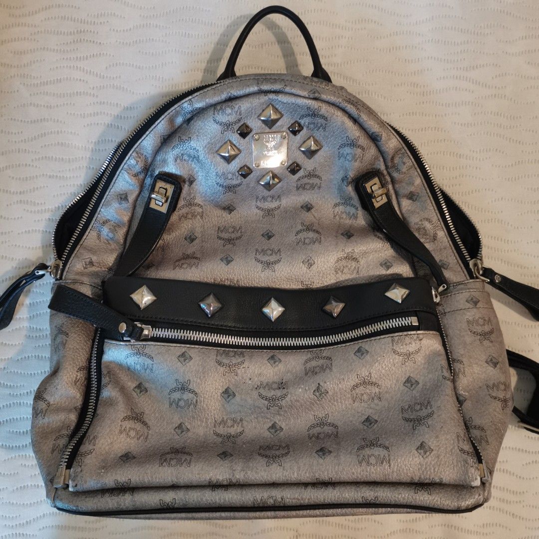 MCM backpack grey Women s Fashion Bags Wallets Backpacks on Carousell