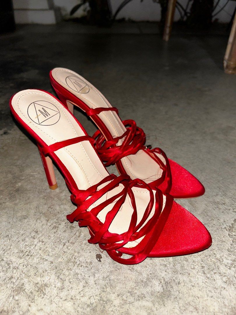 Missguided Red Strap Heels