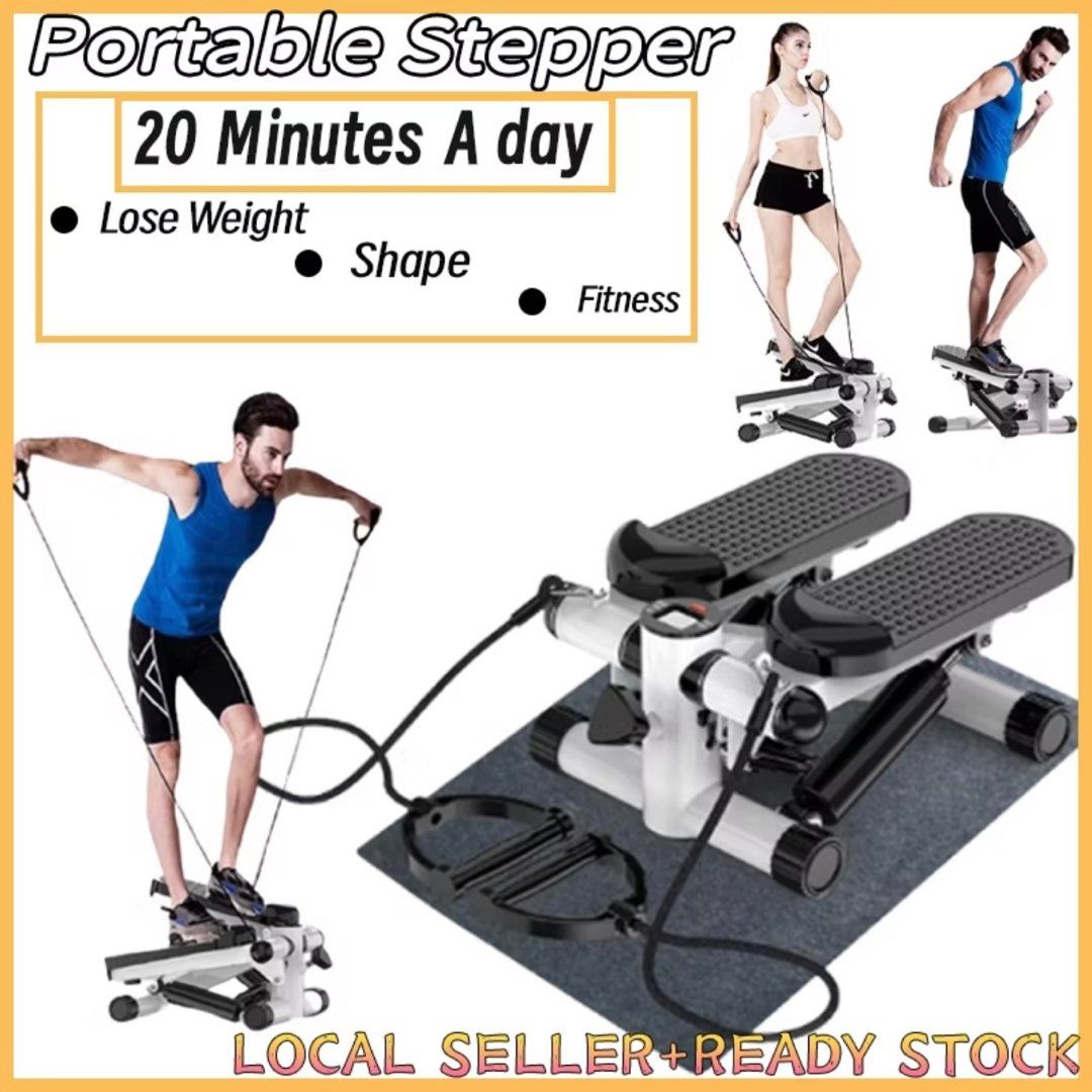 Portable Stepper Quiet Stepping Machine Mini Home Step Machine Mini Stepper With LCD Monitor Portable Fitness Exercise Home Workout Machine Stepping Machine Compact Space Saving Exercise Machine Worko...