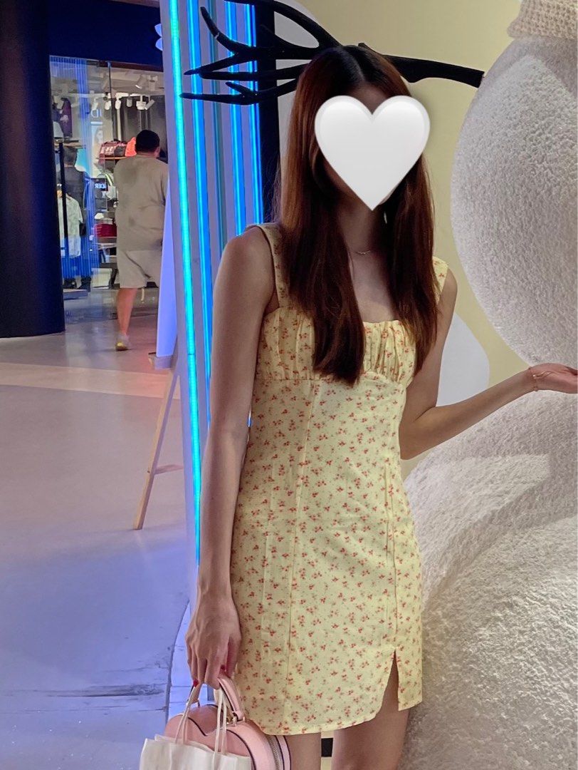 yellow denim dress Abbie Denim Dress  For The Fab Boutique