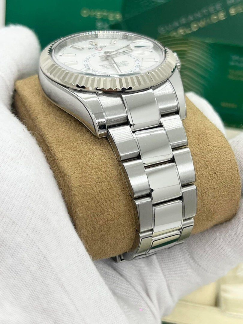 rolex (Category: Luxury Watches) located in Cabanatuan. Submitted by albertgonzales27 (Listing ID 1330525033, Image 3). Description: 🚨LOWEST FIND🚨 Sky Dweller White Reference 326934 2021 year model Under warranty until 2026 42mm case size 18ct Whitegold fluted bezel Most complicated Rolex watch 9.8/10 like new condition w PPF Complete full set Trades accepted up or down .
