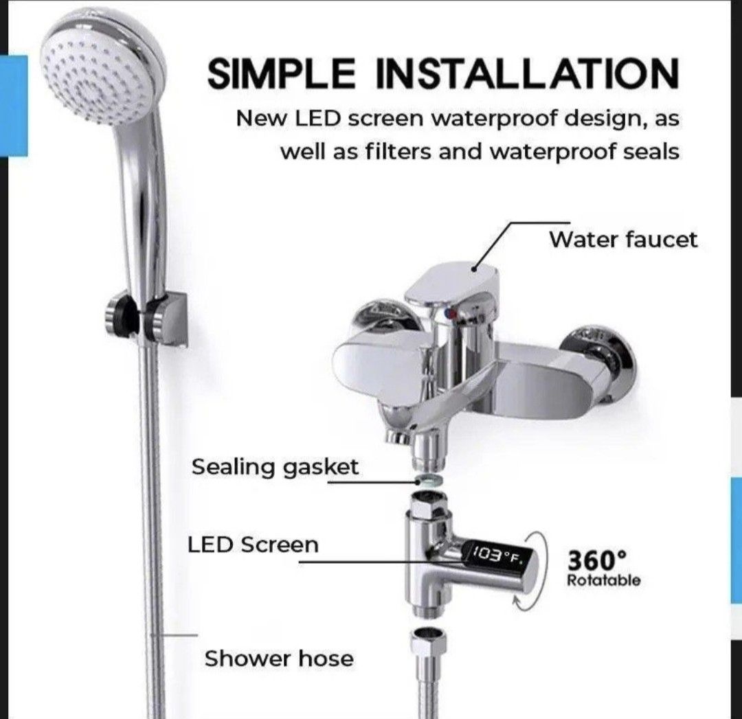 Shower LED Temperature Display, TV & Home Appliances, Water Heater